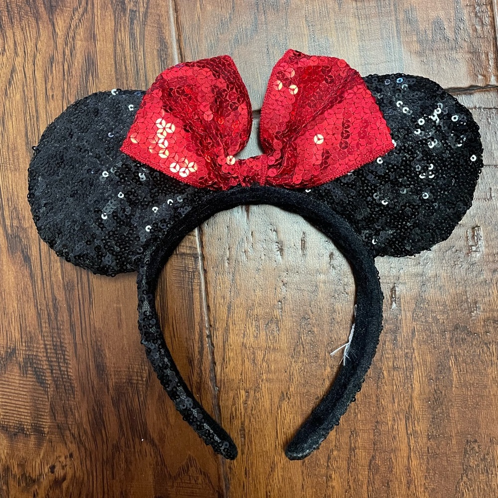 Red and Black Sequin Disney Ears